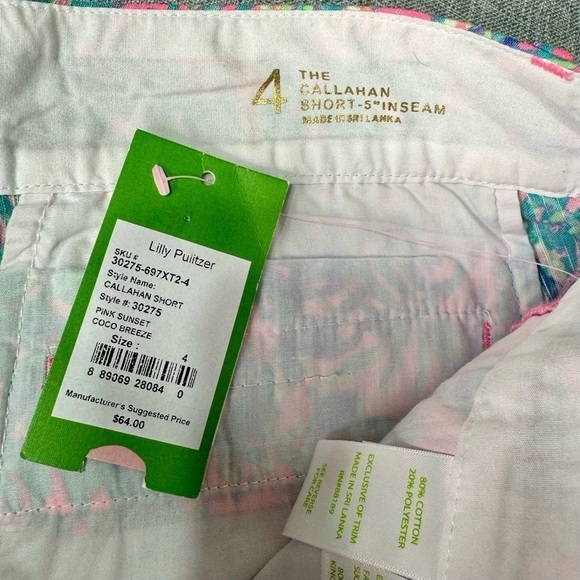 Lilly Pulitzer Callahan Shorts Pink Sunset Coco Breeze Size 4 NWT - Picture 10 of 10